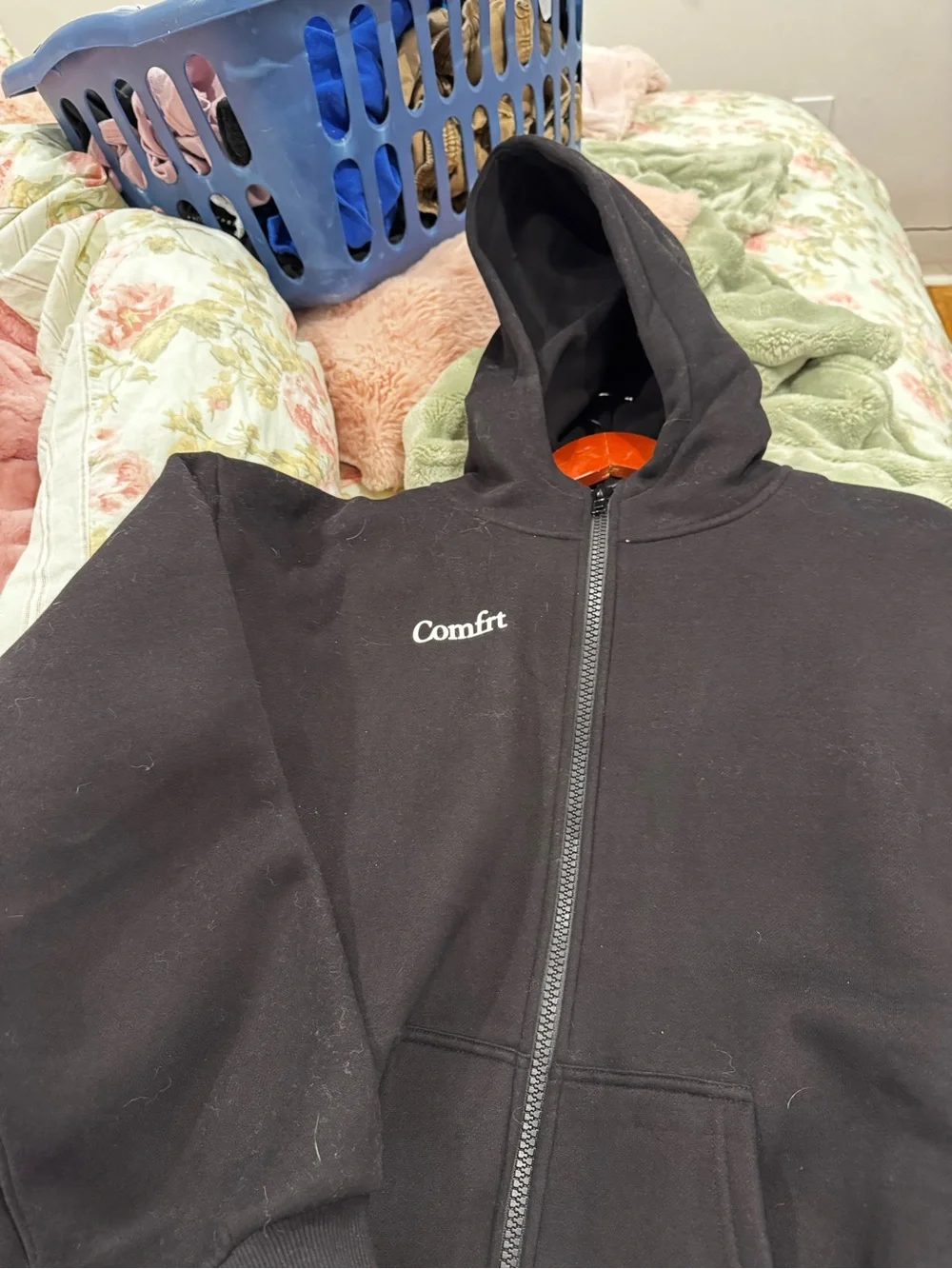 Comfort kids Black Zip-Up Hoodie Sweater
